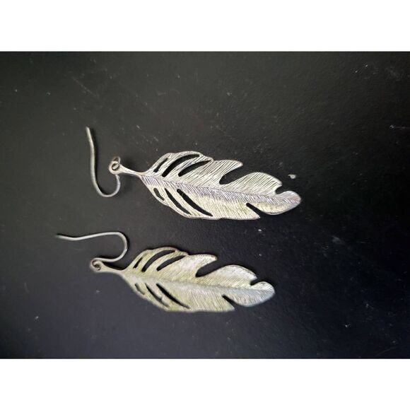 Beautiful silver leaf set long chain. - Picture 3 of 3